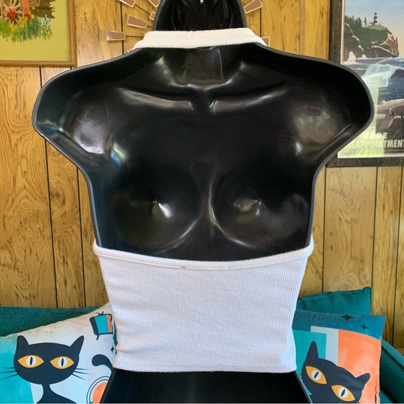 Forever 21 Off-White Ribbed Halter Tank Top - Picture 3 of 7